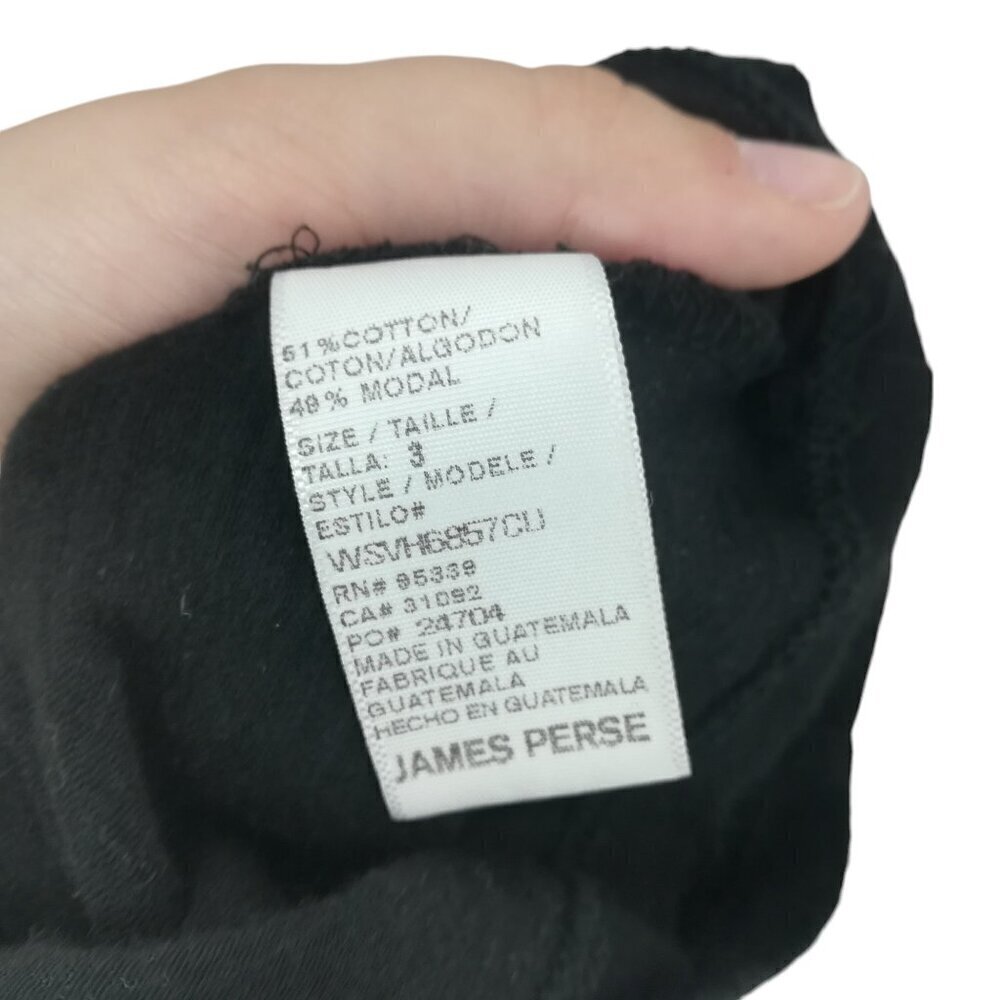 Standard James Perse Black Knit Sleeveless Deep V Neck Dress Size 3 L Knee - Picture 7 of 11